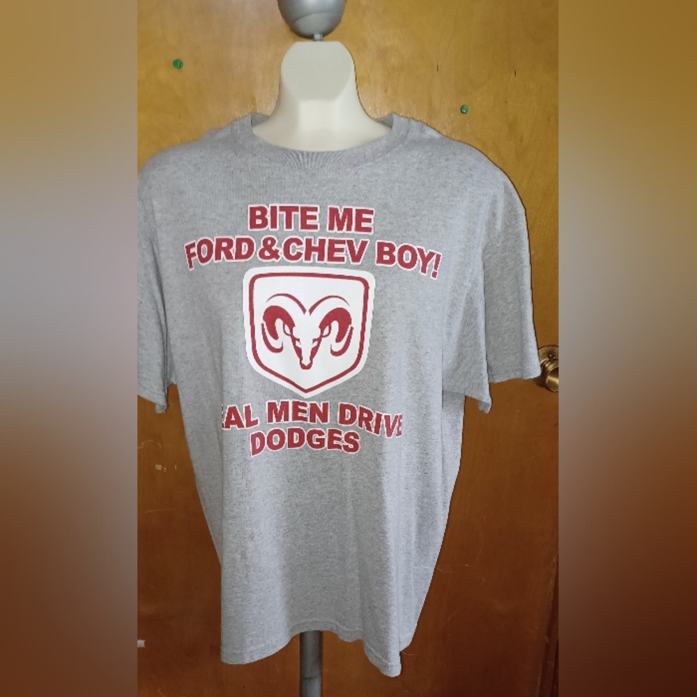 Real man drive Dodge's size, large T-shirt.